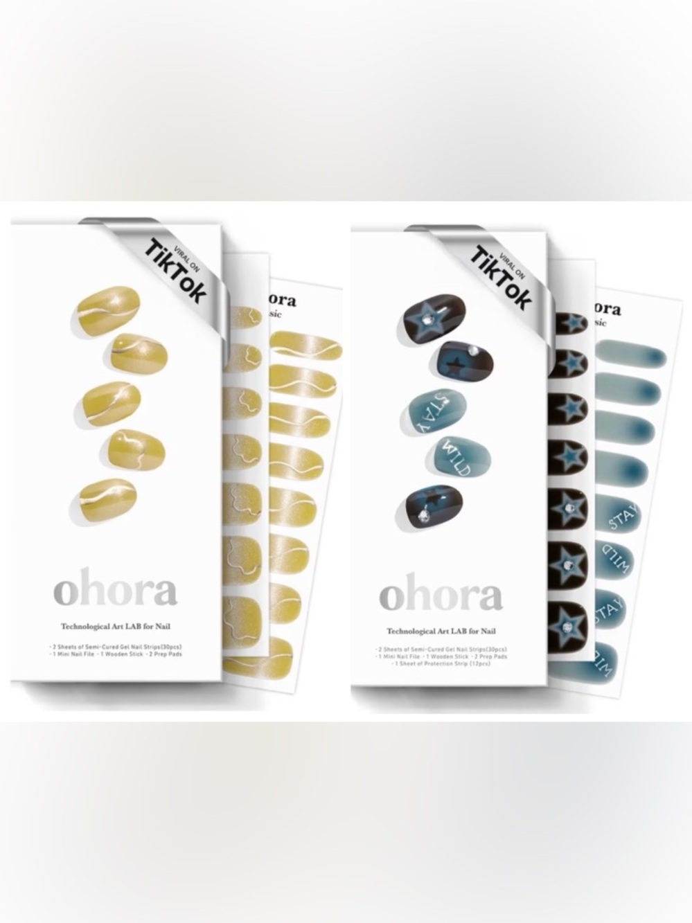 Ohora Stay Wild & Mustard Ray Semi Cured Gel Polish Nail Strips